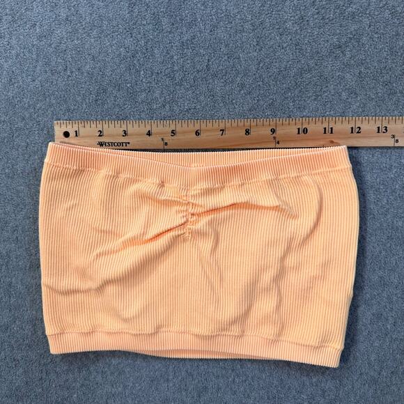 American Eagle Ribbed Tube Top Cropped Orange Size L/XL Stretch Strapless Summer - Picture 3 of 6